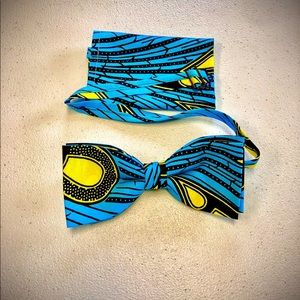 “Good morning glory” Bow tie with pocket square